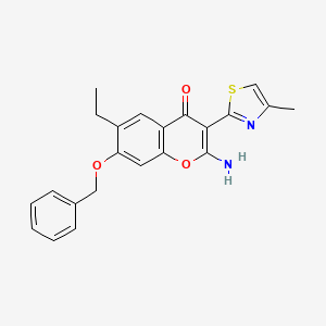 2-amino-7-(benzyloxy)-6-ethyl-3-(4-methyl-1,3-thiazol-2-yl)-4H-chromen-4-one