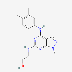 2-({4-[(3,4-dimethylphenyl)amino]-1-methyl-1H-pyrazolo[3,4-d]pyrimidin-6-yl}amino)ethanol