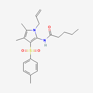 N-{4,5-dimethyl-3-[(4-methylphenyl)sulfonyl]-1-(prop-2-en-1-yl)-1H-pyrrol-2-yl}pentanamide