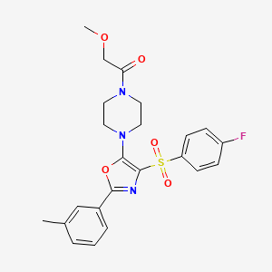 1-(4-{4-[(4-Fluorophenyl)sulfonyl]-2-(3-methylphenyl)-1,3-oxazol-5-yl}piperazin-1-yl)-2-methoxyethanone