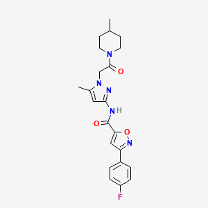 3-(4-fluorophenyl)-N-{5-methyl-1-[2-(4-methylpiperidin-1-yl)-2-oxoethyl]-1H-pyrazol-3-yl}-1,2-oxazole-5-carboxamide