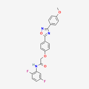 molecular formula C23H17F2N3O4 B11294032 N-(2,5-difluorophenyl)-2-{4-[3-(4-methoxyphenyl)-1,2,4-oxadiazol-5-yl]phenoxy}acetamide 