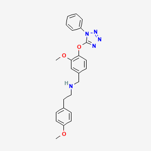 molecular formula C24H25N5O3 B11294049 2-(4-methoxyphenyl)-N-{3-methoxy-4-[(1-phenyl-1H-tetrazol-5-yl)oxy]benzyl}ethanamine 