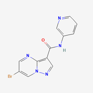 molecular formula C12H8BrN5O B11294057 6-bromo-N-(pyridin-3-yl)pyrazolo[1,5-a]pyrimidine-3-carboxamide 