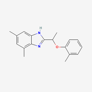 molecular formula C18H20N2O B11294069 4,6-dimethyl-2-[1-(2-methylphenoxy)ethyl]-1H-benzimidazole 