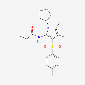 N-{1-cyclopentyl-4,5-dimethyl-3-[(4-methylphenyl)sulfonyl]-1H-pyrrol-2-yl}propanamide