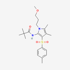 molecular formula C22H32N2O4S B11294121 N-{1-(3-methoxypropyl)-4,5-dimethyl-3-[(4-methylphenyl)sulfonyl]-1H-pyrrol-2-yl}-2,2-dimethylpropanamide 