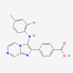 4-{3-[(2-Bromo-4-methylphenyl)amino]imidazo[1,2-a]pyrazin-2-yl}benzoic acid