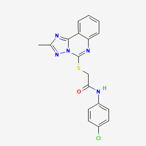 molecular formula C18H14ClN5OS B11294157 N-(4-chlorophenyl)-2-[(2-methyl[1,2,4]triazolo[1,5-c]quinazolin-5-yl)sulfanyl]acetamide 