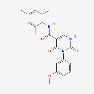 molecular formula C21H21N3O4 B11294162 N-mesityl-3-(3-methoxyphenyl)-2,4-dioxo-1,2,3,4-tetrahydropyrimidine-5-carboxamide 