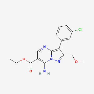 Ethyl 7-amino-3-(3-chlorophenyl)-2-(methoxymethyl)pyrazolo[1,5-a]pyrimidine-6-carboxylate