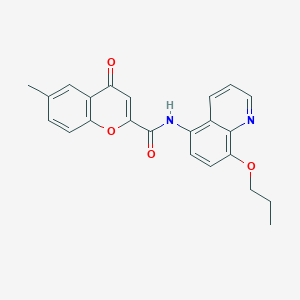 molecular formula C23H20N2O4 B11294185 6-methyl-4-oxo-N-(8-propoxyquinolin-5-yl)-4H-chromene-2-carboxamide 