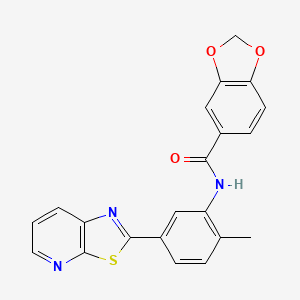 N-(2-methyl-5-(thiazolo[5,4-b]pyridin-2-yl)phenyl)benzo[d][1,3]dioxole-5-carboxamide