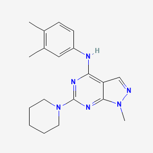 molecular formula C19H24N6 B11294218 N-(3,4-dimethylphenyl)-1-methyl-6-(piperidin-1-yl)-1H-pyrazolo[3,4-d]pyrimidin-4-amine 