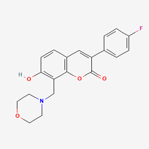 molecular formula C20H18FNO4 B11294233 3-(4-fluorophenyl)-7-hydroxy-8-(morpholin-4-ylmethyl)-2H-chromen-2-one 