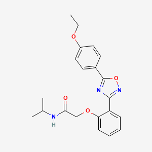 molecular formula C21H23N3O4 B11294291 2-{2-[5-(4-ethoxyphenyl)-1,2,4-oxadiazol-3-yl]phenoxy}-N-(propan-2-yl)acetamide 