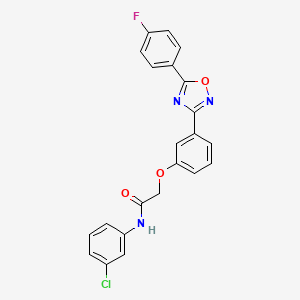 molecular formula C22H15ClFN3O3 B11294299 N-(3-chlorophenyl)-2-{3-[5-(4-fluorophenyl)-1,2,4-oxadiazol-3-yl]phenoxy}acetamide 