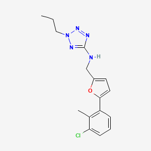 N-{[5-(3-chloro-2-methylphenyl)-2-furyl]methyl}-2-propyl-2H-tetrazol-5-amine