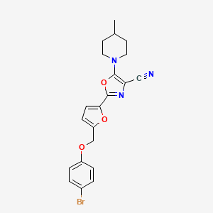 2-{5-[(4-Bromophenoxy)methyl]furan-2-yl}-5-(4-methylpiperidin-1-yl)-1,3-oxazole-4-carbonitrile