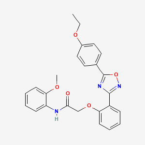 molecular formula C25H23N3O5 B11294364 2-{2-[5-(4-ethoxyphenyl)-1,2,4-oxadiazol-3-yl]phenoxy}-N-(2-methoxyphenyl)acetamide 