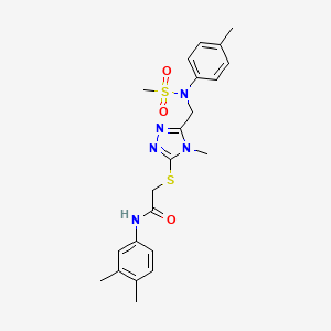 N-(3,4-dimethylphenyl)-2-[(4-methyl-5-{[(4-methylphenyl)(methylsulfonyl)amino]methyl}-4H-1,2,4-triazol-3-yl)sulfanyl]acetamide