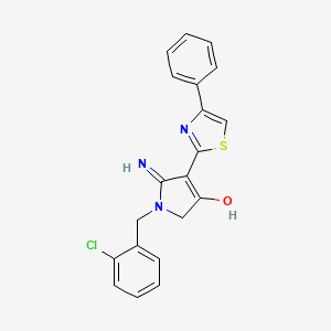 molecular formula C20H16ClN3OS B11294438 5-amino-1-(2-chlorobenzyl)-4-(4-phenyl-1,3-thiazol-2-yl)-1,2-dihydro-3H-pyrrol-3-one 