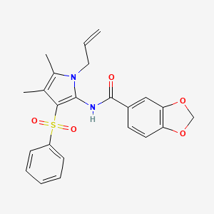 N-[4,5-dimethyl-3-(phenylsulfonyl)-1-(prop-2-en-1-yl)-1H-pyrrol-2-yl]-1,3-benzodioxole-5-carboxamide