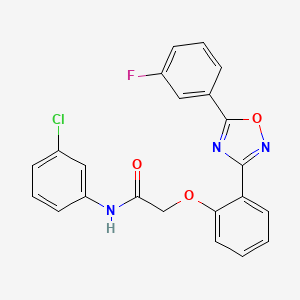 molecular formula C22H15ClFN3O3 B11294461 N-(3-chlorophenyl)-2-{2-[5-(3-fluorophenyl)-1,2,4-oxadiazol-3-yl]phenoxy}acetamide 