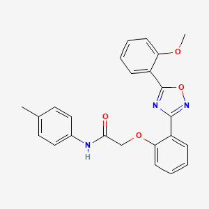 molecular formula C24H21N3O4 B11294465 2-{2-[5-(2-methoxyphenyl)-1,2,4-oxadiazol-3-yl]phenoxy}-N-(4-methylphenyl)acetamide 