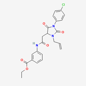 Ethyl 3-({[1-(4-chlorophenyl)-2,5-dioxo-3-(prop-2-en-1-yl)imidazolidin-4-yl]acetyl}amino)benzoate