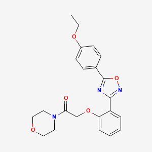 molecular formula C22H23N3O5 B11294471 2-{2-[5-(4-Ethoxyphenyl)-1,2,4-oxadiazol-3-yl]phenoxy}-1-(morpholin-4-yl)ethanone 