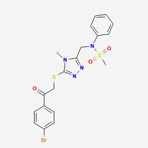 N-[(5-{[2-(4-bromophenyl)-2-oxoethyl]sulfanyl}-4-methyl-4H-1,2,4-triazol-3-yl)methyl]-N-phenylmethanesulfonamide