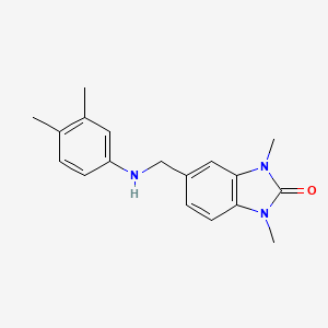 molecular formula C18H21N3O B11294491 5-{[(3,4-dimethylphenyl)amino]methyl}-1,3-dimethyl-1,3-dihydro-2H-benzimidazol-2-one 