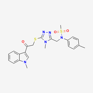 N-[(4-methyl-5-{[2-(1-methyl-1H-indol-3-yl)-2-oxoethyl]sulfanyl}-4H-1,2,4-triazol-3-yl)methyl]-N-(4-methylphenyl)methanesulfonamide