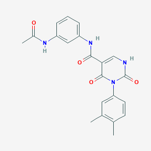 molecular formula C21H20N4O4 B11294525 3-(3,4-Dimethylphenyl)-N-(3-acetamidophenyl)-2,4-dioxo-1,2,3,4-tetrahydropyrimidine-5-carboxamide 