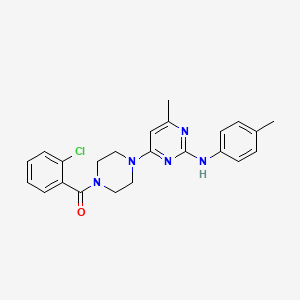 molecular formula C23H24ClN5O B11294586 4-[4-(2-chlorobenzoyl)piperazin-1-yl]-6-methyl-N-(4-methylphenyl)pyrimidin-2-amine 