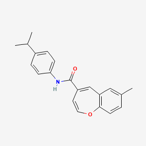 molecular formula C21H21NO2 B11294596 7-methyl-N-[4-(propan-2-yl)phenyl]-1-benzoxepine-4-carboxamide 