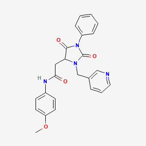 2-[2,5-dioxo-1-phenyl-3-(pyridin-3-ylmethyl)imidazolidin-4-yl]-N-(4-methoxyphenyl)acetamide