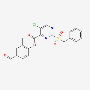 4-Acetyl-2-methylphenyl 2-(benzylsulfonyl)-5-chloropyrimidine-4-carboxylate