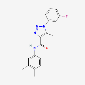 molecular formula C18H17FN4O B11294615 N-(3,4-dimethylphenyl)-1-(3-fluorophenyl)-5-methyl-1H-1,2,3-triazole-4-carboxamide 