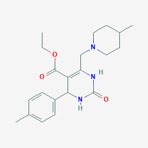 Ethyl 4-(4-methylphenyl)-6-[(4-methylpiperidin-1-yl)methyl]-2-oxo-1,2,3,4-tetrahydropyrimidine-5-carboxylate