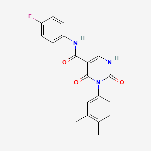 molecular formula C19H16FN3O3 B11294652 3-(3,4-dimethylphenyl)-N-(4-fluorophenyl)-2,4-dioxo-1,2,3,4-tetrahydropyrimidine-5-carboxamide 