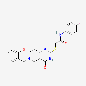 molecular formula C23H23FN4O3S B11294655 N-(4-fluorophenyl)-2-{[6-(2-methoxybenzyl)-4-oxo-3,4,5,6,7,8-hexahydropyrido[4,3-d]pyrimidin-2-yl]sulfanyl}acetamide 