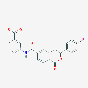 molecular formula C24H18FNO5 B11294717 methyl 3-({[3-(4-fluorophenyl)-1-oxo-3,4-dihydro-1H-isochromen-6-yl]carbonyl}amino)benzoate 