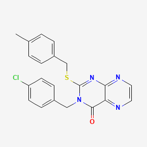 3-[(4-Chlorophenyl)methyl]-2-{[(4-methylphenyl)methyl]sulfanyl}-3,4-dihydropteridin-4-one