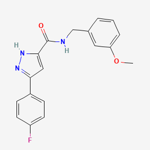 3-(4-fluorophenyl)-N-[(3-methoxyphenyl)methyl]-1H-pyrazole-5-carboxamide