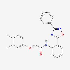 molecular formula C24H21N3O3 B11294790 2-(3,4-dimethylphenoxy)-N-[2-(3-phenyl-1,2,4-oxadiazol-5-yl)phenyl]acetamide 