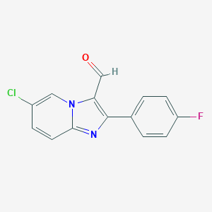 molecular formula C14H8ClFN2O B112948 6-Chloro-2-(4-fluorophenyl)imidazo[1,2-a]pyridine-3-carbaldehyde CAS No. 727976-32-1