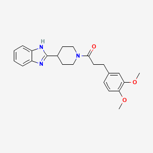 molecular formula C23H27N3O3 B11294812 2-{1-[3-(3,4-dimethoxyphenyl)propanoyl]piperidin-4-yl}-1H-benzimidazole 