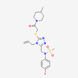 N-(4-Fluorophenyl)-N-[(5-{[2-(4-methylpiperidin-1-YL)-2-oxoethyl]sulfanyl}-4-(prop-2-EN-1-YL)-4H-1,2,4-triazol-3-YL)methyl]methanesulfonamide